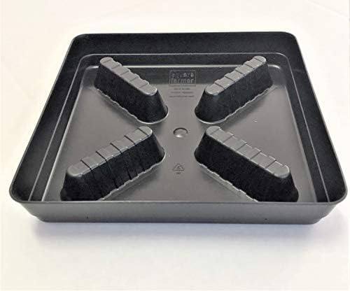 Square Plant Saucer Plastic Plant Trays with Plant Riser Pot Elevator for Indoor Plant pots and Outdoor Potted Plants Planter Tray Water Drainage drip Tray 13-inch by square farmer (5-Pack) by square+farmer