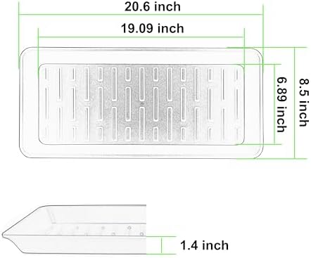 2 Pack Plastic Plant Tray Saucer Rectangular 20 21 Inch, Planter Trays Saucers Indoor Outdoor, Water Drip Tray for Flower Pot, Windowsill, 8.5 x 20.6 Inches, Blue - Image 2