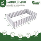 Anleolife 6x3x1.5ft Rectangle Galvanized Raised Garden Bed, Antique White - Image 3