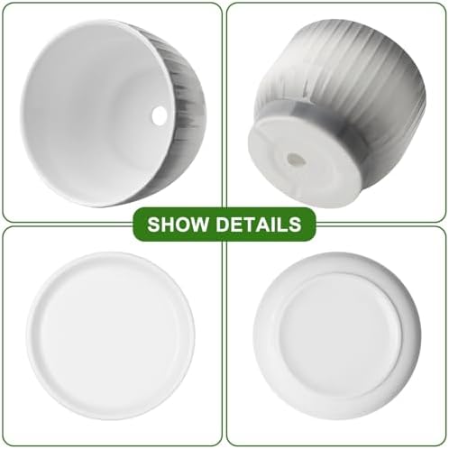 Ceramic Plant Pots, 5.5 Inch, Gray+White, Set of 4 - Image 6