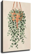 E18 Cascading Green Vines in Macrame Plant Hanger Wall Art (20×30 inch,Framed) by Unknown