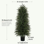 6 ft Artificial Topiary Cedar Trees Set of 2 for Outdoor - Image 2