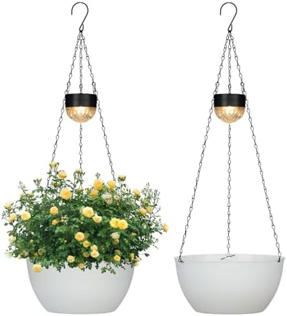 SUNNYPARK 2 Pack Solar Hanging Planters for Plants Outdoor - Image 2