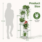 Bamworld Corner Plant Stand Indoor Outdoor Tall Metal Flower Pot Stands - Image 2