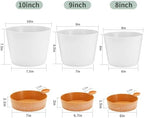 GARDIFE 10/9/8 inch Plant pots, planters for Indoor Plants, self Watering Plant Pot, Flower pots, White - Image 2