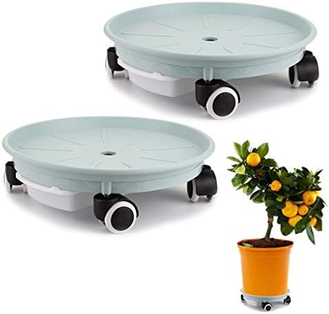 Skelang 2-Pack 13.39' Plant Caddy with Water Drawer, Movable Planter Dolly, Plant Stand Pallet - Loading Capacity 180 Lbs by Skelang