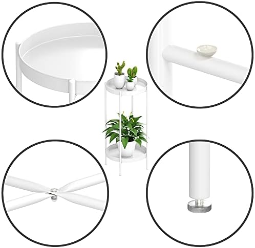 2 Tier Plant Stand Indoor Outdoor - 10.5in Width 24in Tall Flower Pot Rack - Image 2