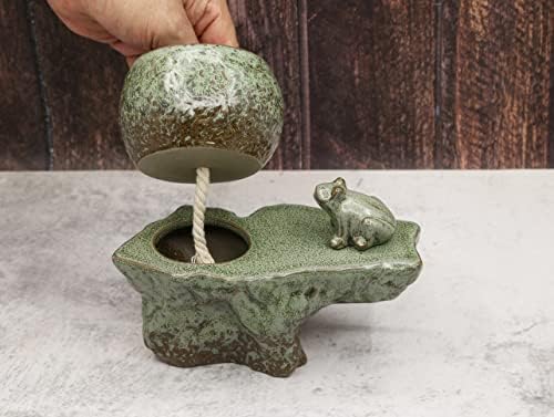 Cotta Planters Self Watering Ceramic Pot with Plant Buddy Frog Figernie in Two Tone Patina Glaze - Image 3