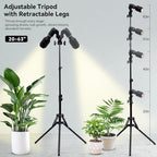 10W Spot Lights Indoor, 22-63.5” Adjustable Tripod & E26 Replaceable 15° to 60° Zoomable Plant Grow Light Bulb, Dimmable 6000K Up Light with Remote, Aluminum Floor Spotlight Indoor, Black - Image 2