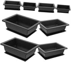 8 Sets Rectangular Plastic Flower Pots with Tray for Gardening Xmas by levemolo