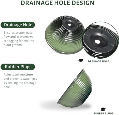 10 Inch Hanging Planter, Glazed Hanging Baskets for Indoor Outdoor Plants - Image 3