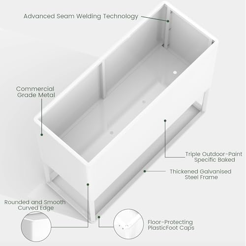 Modern Raised Metal Planter Box with Legs,38" L x 15" W x 30.5" H - Image 5