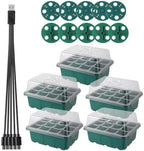 Seed Starter Tray with Built-in LED Grow Light, Adjustable Vent Humidity Dome Germination Box, Breathable Plant Seed Starting Pots, Indoor Garden Greenhouse Seedling (3-13 Cell Round GN) - Image 4