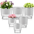 Set of 6 Self Watering Plant Pot 3 Sizes Plastic Double Layer Self Watering Flower Pot with Multi Mesh Drainage Holes Wicking Reservoir for Indoor Outdoor Garden Plants(White) by Ferrochef