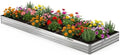12x4x1FT Galvanized Raised Garden Bed, Metal Planter,Silver,1 Pack by Tegarbed