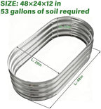 Galvanized Raised Garden Bed for Outdoor: 4X2X1ft Durable Metal Vegetable Plant Container Kit - Oval Planter Box for Gardening Flower Trough （2 Pack） - Image 2