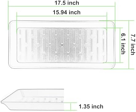 4 Pack Plastic Plant Tray Saucer Rectangular 17 18 Inch, Planter Trays Saucers for Indoor Outdoor, Plant Water Drip Trays, Windowsill, 7.7 x 17.5 Inches, Beige - Image 2