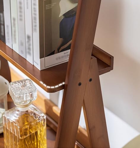 Book Shelf Bamboo Bookshelf 3-Tier Ladder Shelf, 38.19”Freestanding Open Bookcase Book Bathroom Storage Unit Plant Stand(Natural) - Image 4