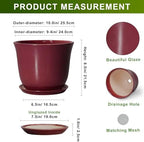 Ceramic Plant Pots, 10 Inch Plant Pot, Red - Image 2