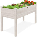 Best Choice Products 48x24x30in Raised Garden Bed, Elevated Wood Planter Box Stand for Backyard, Patio, Balcony w/Bed Liner, 200lb Capacity - White by BestChoiceProducts