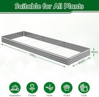 12x4x1FT Galvanized Raised Garden Bed, Metal Planter,Silver,1 Pack - Image 2