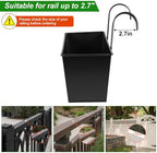 3 Pcs Large Hanging Flower Pots for Railing Or Fence 16 Inch Railing Planter Box for Any Balcony, Porch or Deck Countryside Style Window Planter Boxes Are Perfect to Herbs & Flowers for Garden (Black) - Image 5