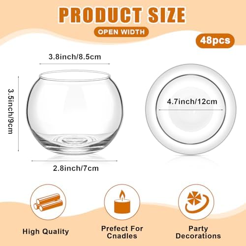 48 Pcs Fish Bowl Bubble Vase Bulk,3.5" h X 4.7" w - Image 2