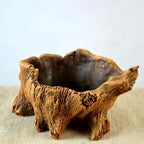 Artificial Driftwood Succulent Planter, Concrete Tree Stump Sculpture Rustic Cactus Plant Pot Retro Flower Pot for Herb, Succulent,Small Plants (I) - Image 4