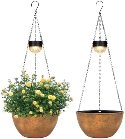 SUNNYPARK 2 Pack Solar Hanging Planters for Plants Outdoor - Image 2