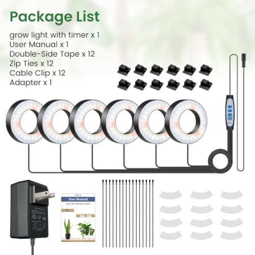Kullsinss 3.5" Grow Lights for Indoor Plants, 36W Full Spectrum Plant Light - Image 7