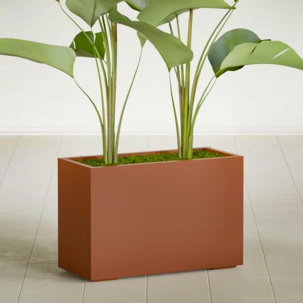 Greenline Leo Tall Rectangular Fiberglass Planter, Outdoor Planter Box - Image 2