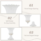 Sziqiqi White Metal Vase for Centerpiece, Table Flower Arrangements, 10Pcs - Image 5