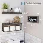 QEEIG ‎Bathroom Shelves with Decor Sign (Grey, 15.7") - Image 3
