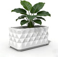 Garden Bed Outdoor, Planter Box with Drainage Holes, Fiberglass Flower Planter for Patio Balcony Vegetable Herb Growing by Unknown