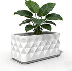 Garden Bed Outdoor, Planter Box with Drainage Holes, Fiberglass Flower Planter for Patio Balcony Vegetable Herb Growing by Unknown
