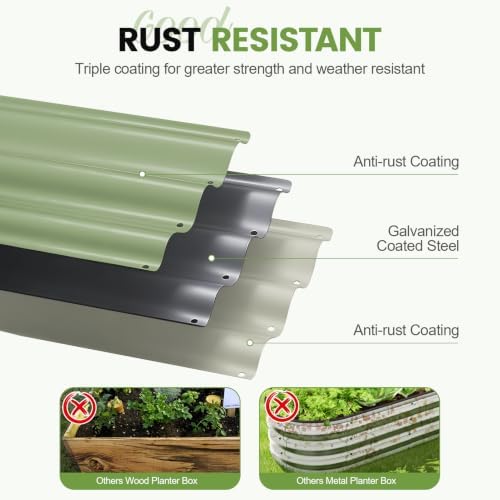 G GOOD GAIN 2Pcs Raised Garden Beds Galvanized, Planter Boxes Kit, Oliver - Image 3