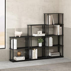Furinno Turn-N-Tube Book Shelf, 5-Tier Bookshelf, Bookcase with Multipurpose Compact Display Rack, 11.6 x 23.6 x 57.4, for Living Room, Bedroom, Home Office, Americano/Black - Image 2