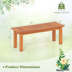 Tangkula Wooden Plant Stand, Outdoor Indoor Solid Wood Flower Pot Holder Display Shelf with Teak Oil Finish, Slatted Top, Rustic Plant Rack for Patio Garden Entryway Porch - Image 4