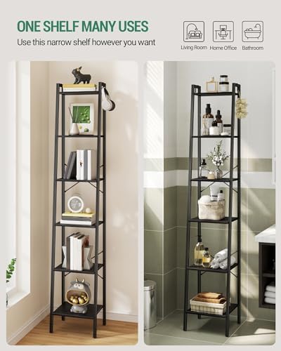 Hzuaneri Ladder Shelf, Bookshelf, Freestanding Corner Storage Shelf - Image 6