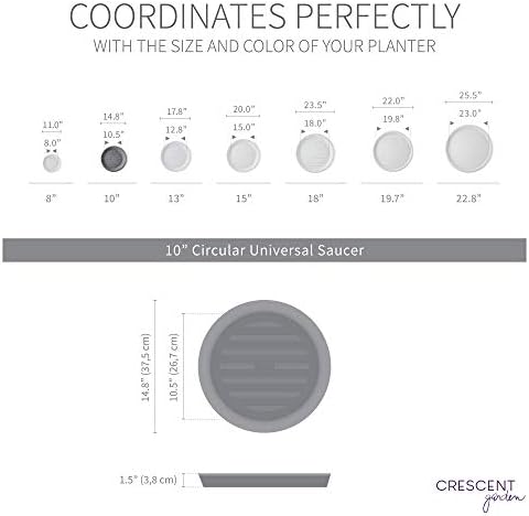Crescent Garden Universal Round Planter Saucer – Heavy-Duty Drainage Tray for Indoor & Outdoor Use – Fits Pots with 11" Base (15" Total Outer Diameter) - Olive Green - Image 3