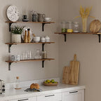 DINZI LVJ Long Wall Shelves, 39.4Inch Wooden Wall Mounted Shelves, Set of 4 - Image 5