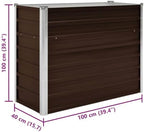 vidaXL Raised Planter, Flower Box, Planter, Garden, Plant, Terrace, Vegetable Box, galvanised Steel, 100 x 40 x 77 cm, Brown - Image 3