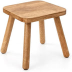Youeon 12 Inch Square Solid Wooden Step Stool, Non-Slip One Step Stool for Adults, Holds up to 300 Lbs, Portable & Sturdy, Footstool for Bedroom, Bathroom, Kitchen, Easy to Assemble by YOUEON
