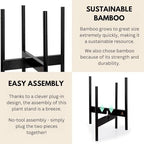 Fox & Fern Mid Century Plant Stands for Indoor Planters, Bamboo, 11.8 Inch - Image 4