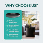 Heavy Duty Ceramic Black Plant Saucer - with Silicone Feet for Added Surface Protection - Scratch-Resistant Plant Drip Trays for Pots 8.3" at the Base or Less, Plant Plate, 7-8 Inch Plant Saucer - Image 4