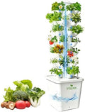 35plants Hydroponics Tower Indoor Growing System Vertical Garden Planter Indoor Smart Garden Kit with Pump and Movable Water Tank Vegetable Plant Gift for Gardening Lover (White) by Unknown