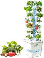 35plants Hydroponics Tower Indoor Growing System Vertical Garden Planter Indoor Smart Garden Kit with Pump and Movable Water Tank Vegetable Plant Gift for Gardening Lover (White) by Unknown