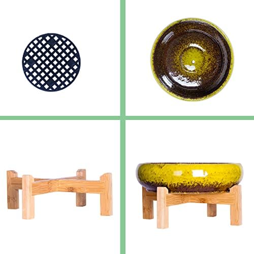 Bonsai Pots, 10 Inch Large Succulent Pots with Drainage, Shallow Planters - Image 3