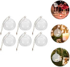 Housoutil 6pcs Hanging Glass Bauble Tea Light Candle Holders with 8cm Flat Base and 1.2m Jute Rope, Glass Globe Terrarium Planters for Home Décor and DIY Hanging Candle Display - Image 7