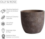 Olly & Rose large ceramic plant pots brown washed - Image 3
